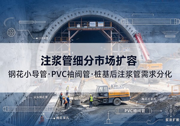 新洲注浆管细分市场扩容，隧道钢花小导管、PVC 袖阀管、桩基后注浆管需求分化